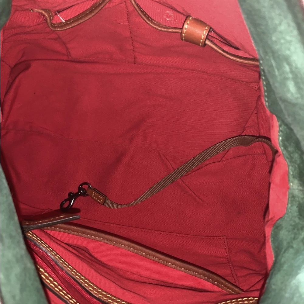 πππDooney & Bourke Coated Canvas Satchel with Tan Leather Accents - Picture 11 of 15